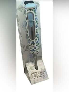 Dwell Studio Immersion Blender 500W 2-Speed blue hydrangea Floral Hand Blender
